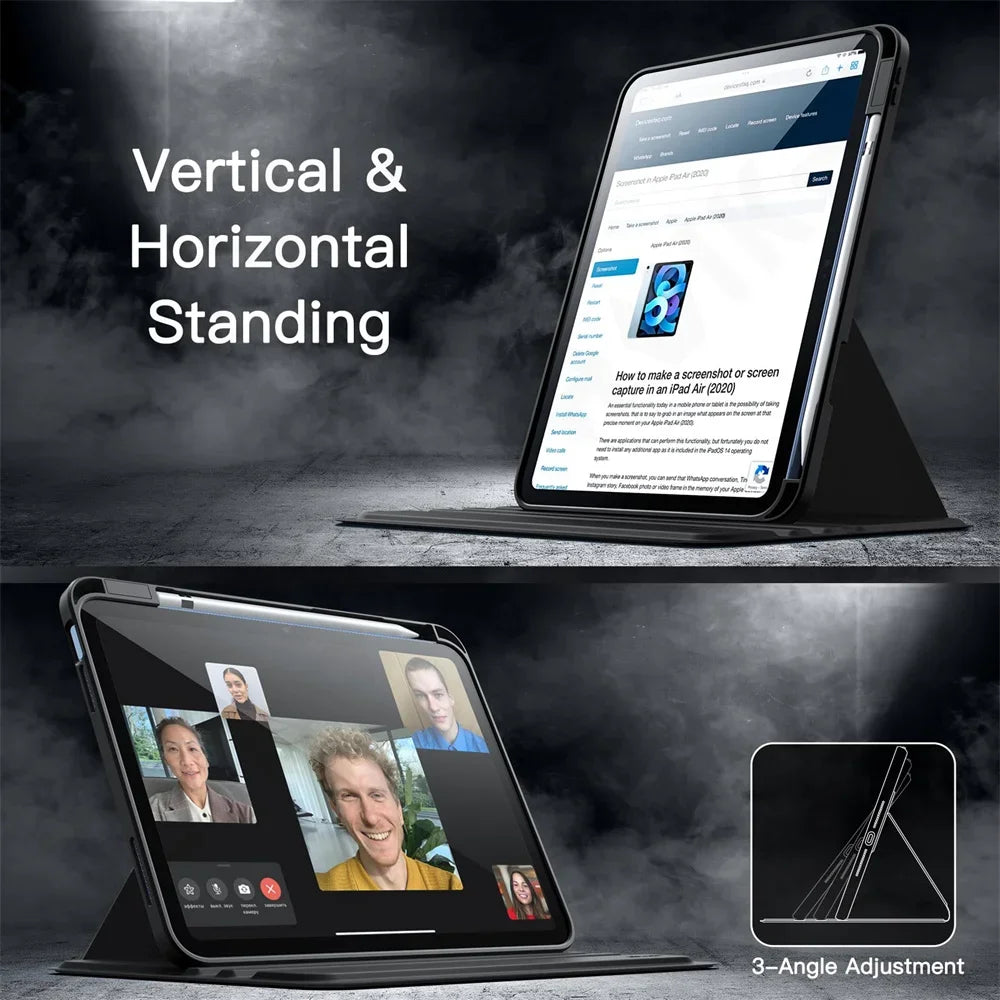 Premium Multi-Angle Stand Case for iPad with Pencil Holder