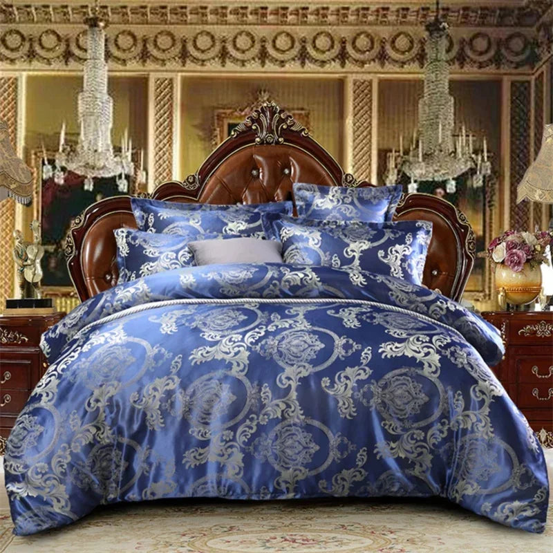 Silver Royal Luxury Duvet Cover Set with Pillowcases