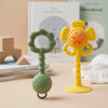 Silicone Baby Rattle and Teether Set with Suction Base