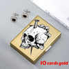 Skull Print Stainless Steel Credit Card Holder Wallet
