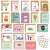 Set of 20 Happy Birthday Cards with Envelopes and Stickers