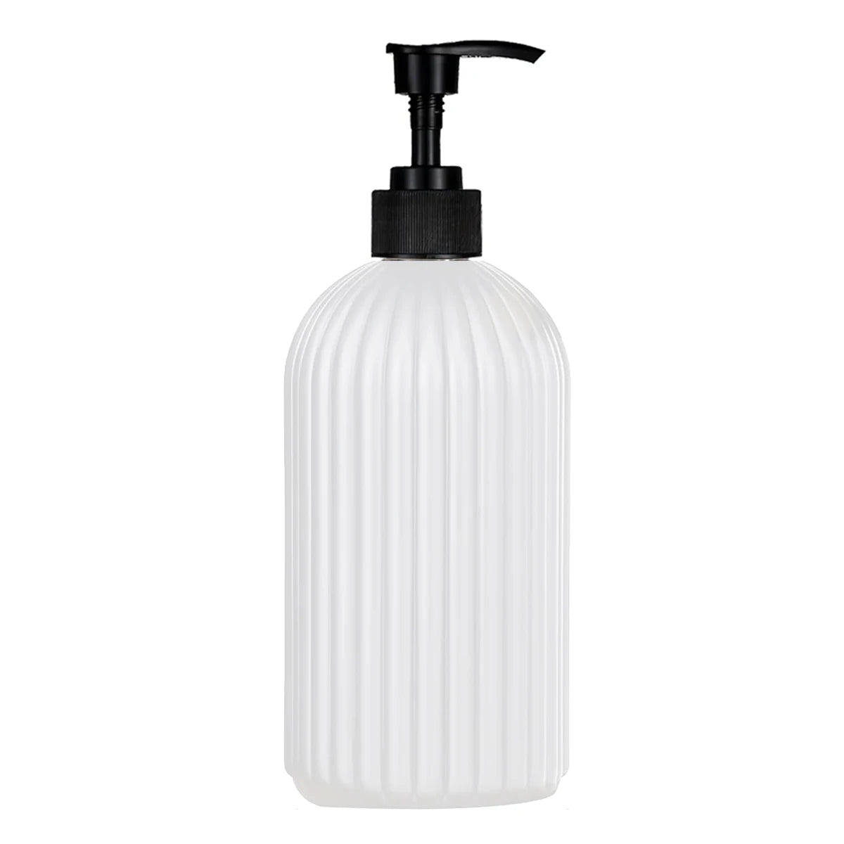 Refillable Matte Black Soap Dispenser with Wooden Tag