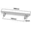Moderne Edelstahl-T-Bar-Schrankgriffe mit Maßen 300mm, 192mm und 10mm