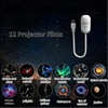 A set of 12 projector films showing various celestial scenes like nebula, stars, and planets.