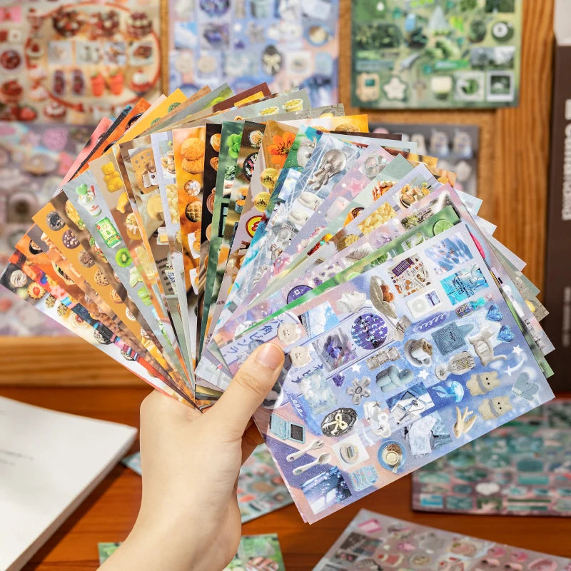 Y2K Aesthetic Sticker Book - 30 Sheets of Kawaii Japanese Stationery Decals