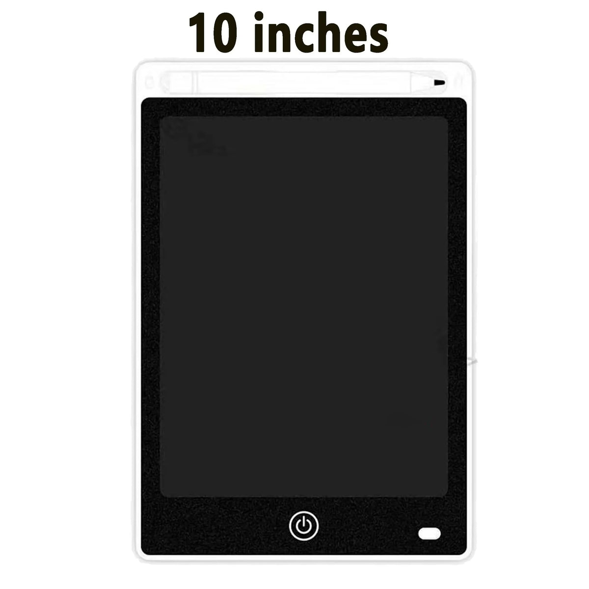 Schwarzes, justierbares LCD-Zeichentablet mit abgerundeten Ecken und Power-Taste.