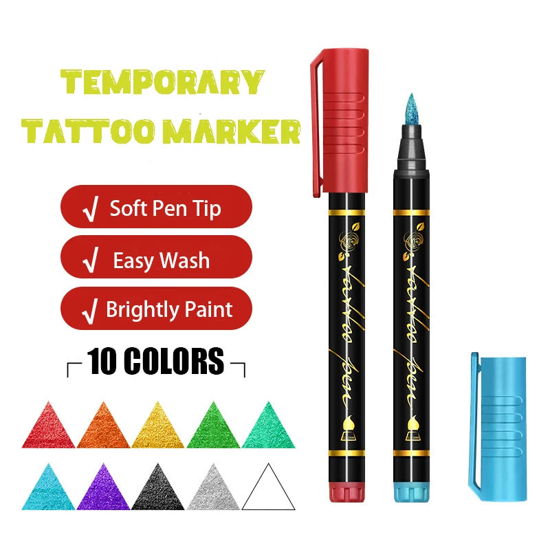 10-Piece Non-Toxic Face Paint Marker Set for Kids & Adults
