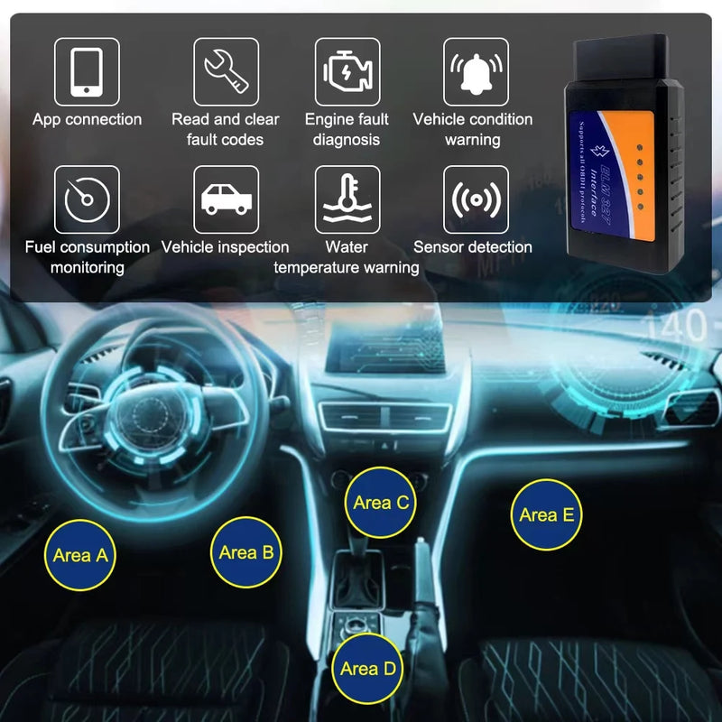 جهاز فحص تشخيصي للسيارة بلوتوث OBD2