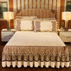 Lace Bed Skirt Set with Matching Pillowcases