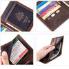 Vintage Genuine Leather Passport Holder with RFID Blocking