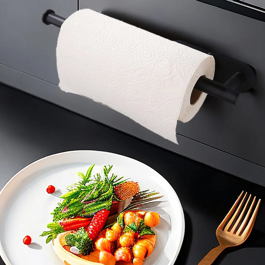 Stainless Steel Adhesive Paper Towel Holder for Kitchen & Bathroom