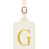 Personalized Embroidered Leather Luggage Tag with Letter Initial