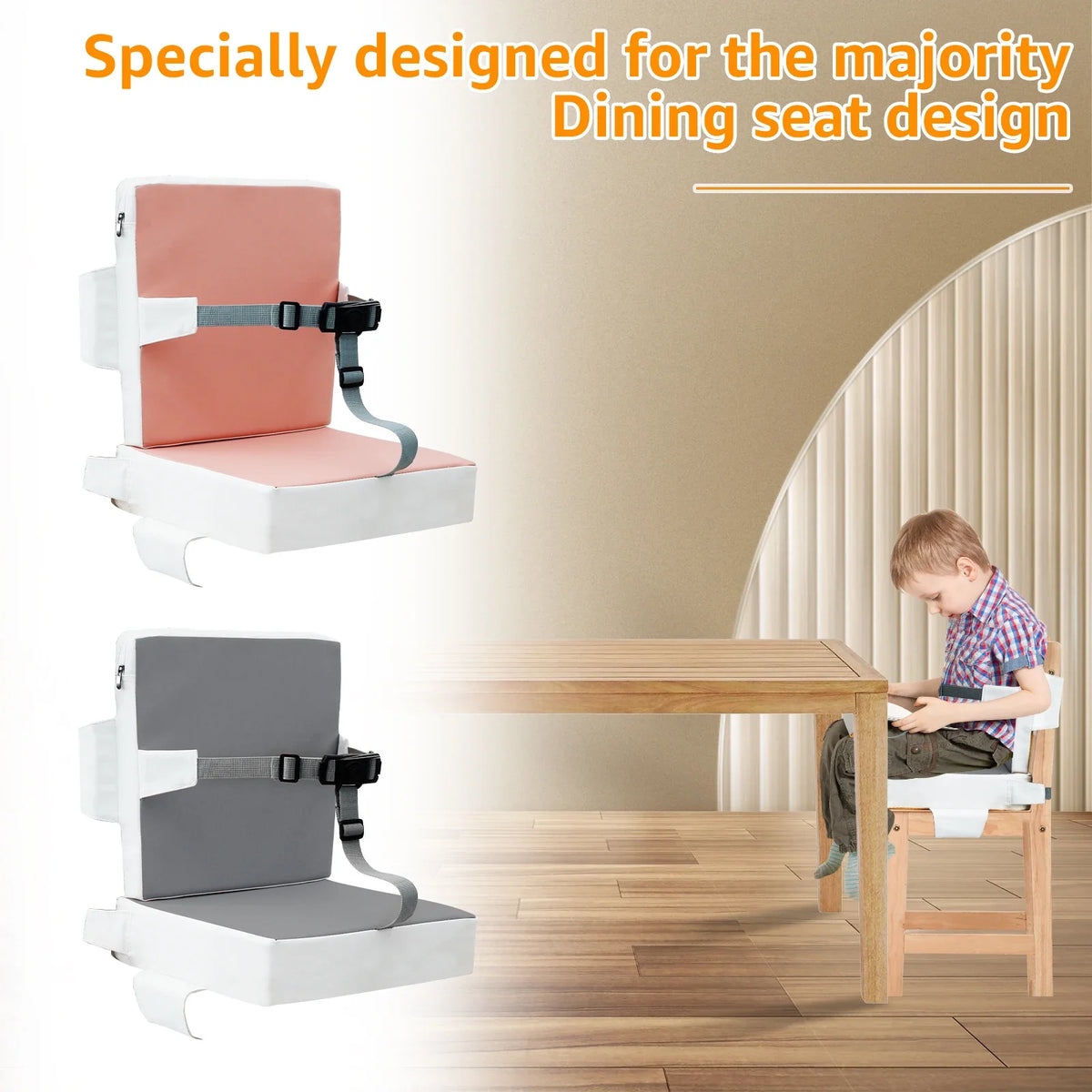 Toddler Booster Seat with Memory Foam Cushion and Safety Belts