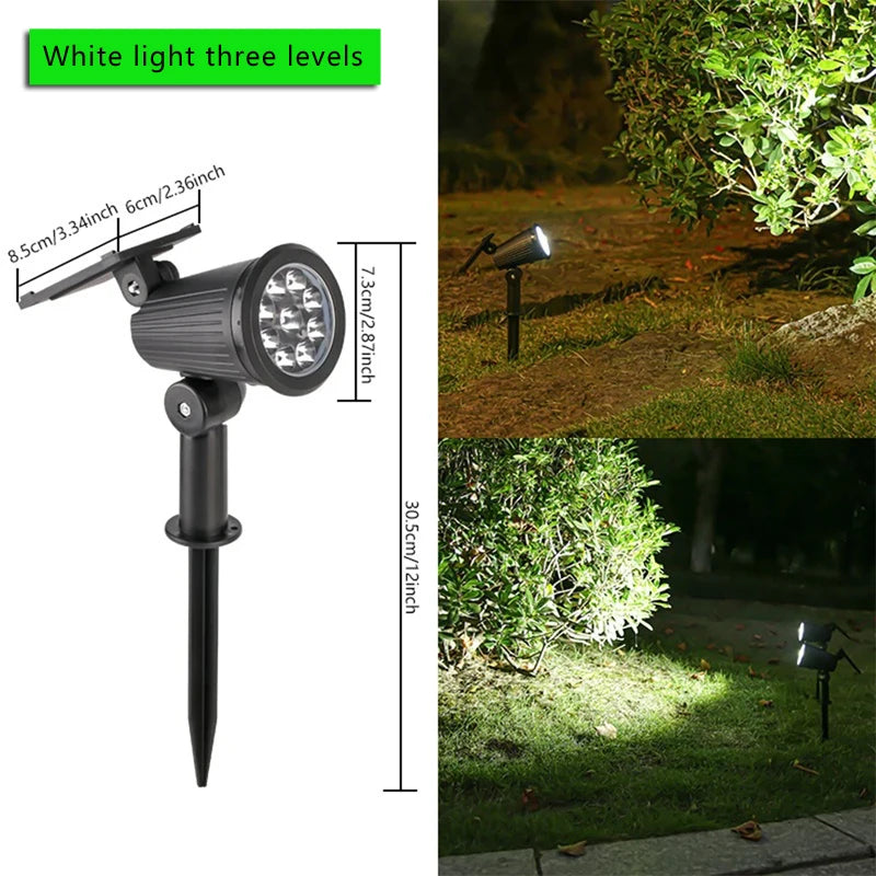 Solar-Powered RGB LED Landscape Spotlight