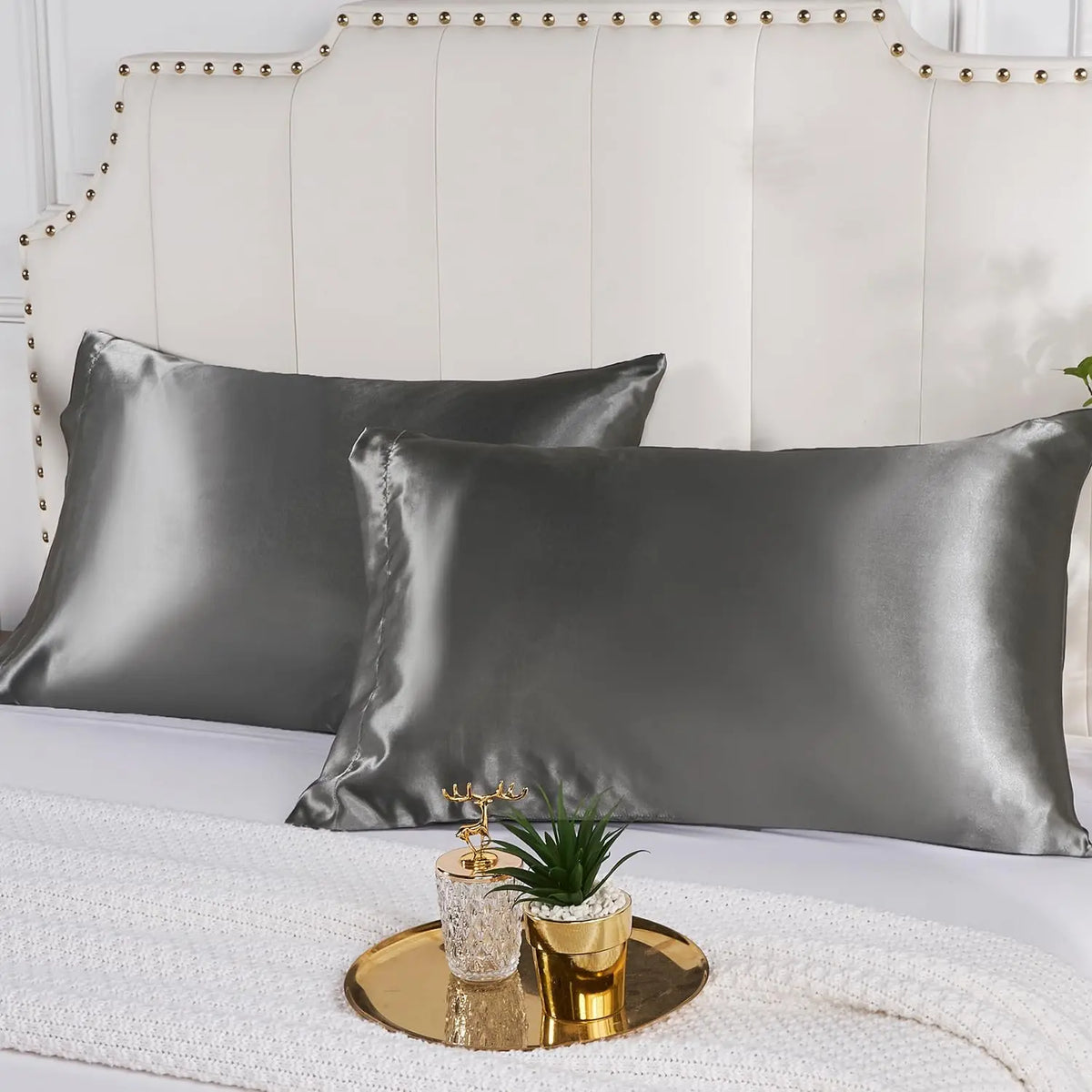 Queen Size Satin Pillowcase Set of 2 for Hair and Skin