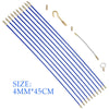 A set of ten 4mm x 45cm fiberglass fish tape wires with brass fittings and a hook.