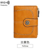Vintage RFID-Blocking Tri-Fold Wallet with Ample Storage