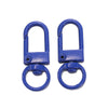 A pair of blue alloy lobster clasp hooks for DIY jewelry making