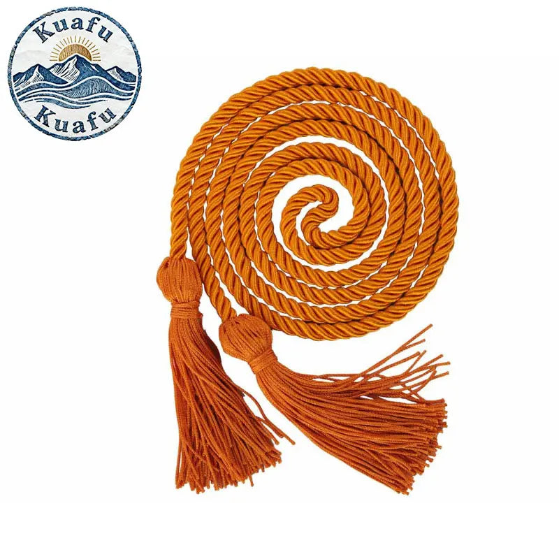 Orange graduation honor cords with double fringe tassels for ceremonies and crafts
