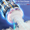 Close-up of a DC Air Duct Design vacuum cleaner emitting a powerful stream of air.