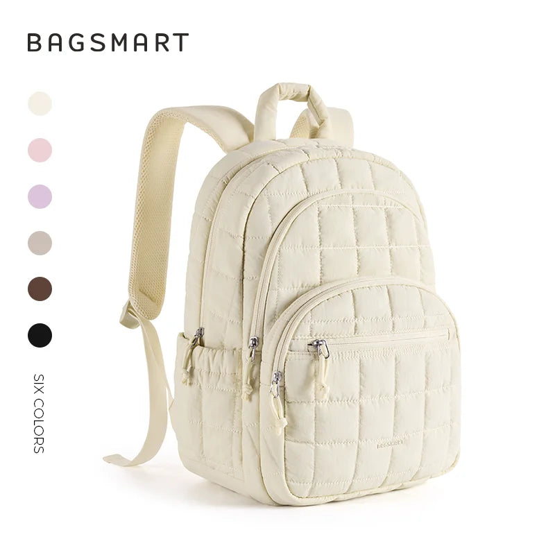 Quilted Casual Daypack with Padded Laptop Compartment