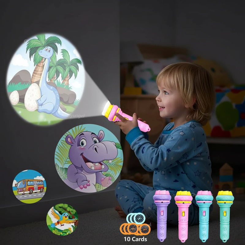 Cartoon Projector Flashlight with 80 Bedtime Patterns