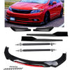Black and red front bumper lip spoiler and side skirt kit for a car