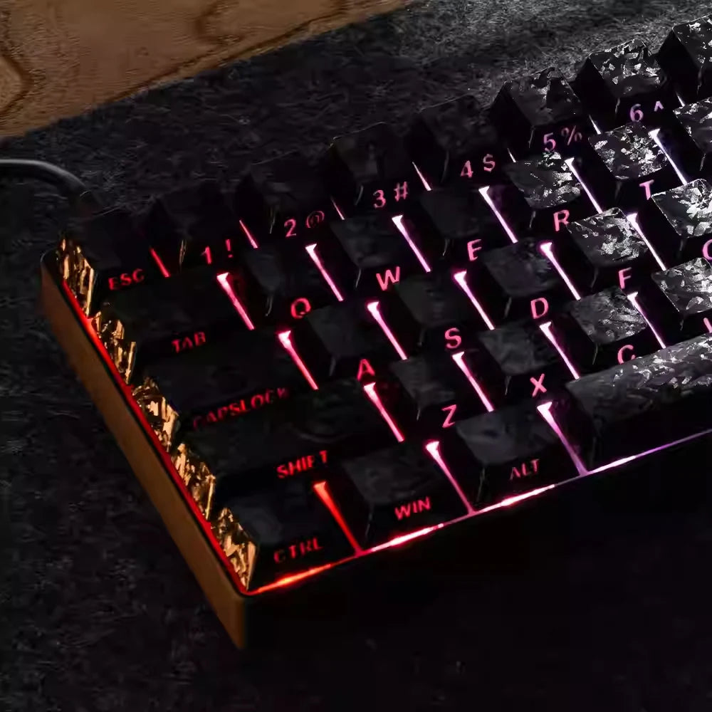 Carbon Fiber Textured Side-Printed Keycaps (CHERRY Profile)