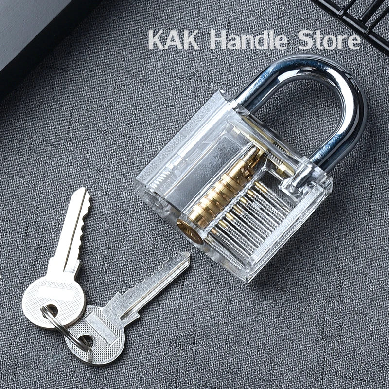 Transparent Practice Padlock with Keys - Cutaway Lock Picking Training Tool