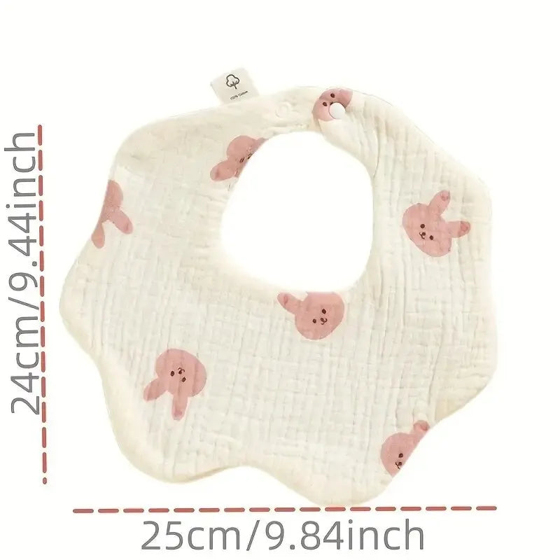 Cotton Gauze Baby Feeding Bibs (3-Pack) with Burp Cloths