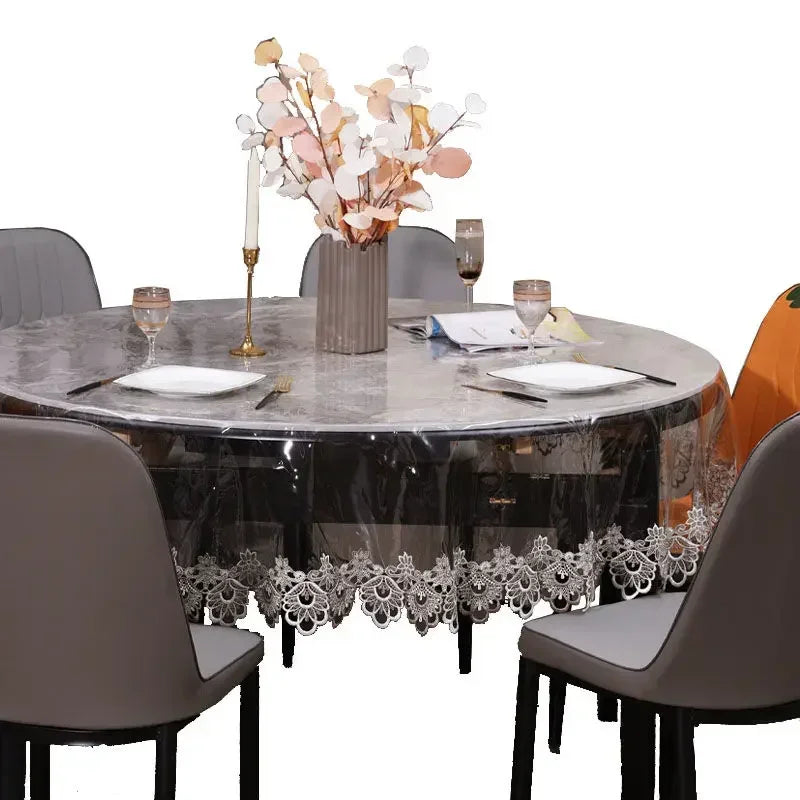 Elegant Lace Embroidered Waterproof Tablecloth
