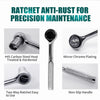 A set of ratcheting sockets and an Allen wrench with a non-slip handle and mirror chrome plating.