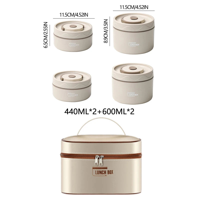 304 Stainless Steel Insulated Lunch Box with Carry Bag