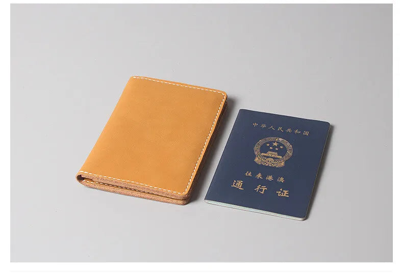 Genuine Leather Passport Holder with Card Slots