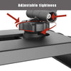 Close-up view of an adjustable tightness mechanism on a black car sun visor extender.