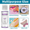 Bottle of multipurpose glue used for diamond paintings, cross stitch, jigsaw puzzles, and other crafts.