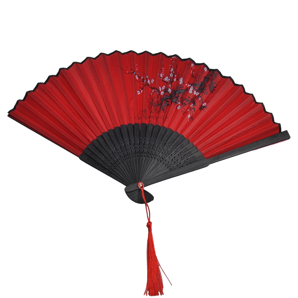Traditional Folding Hand Fan with Bamboo Frame