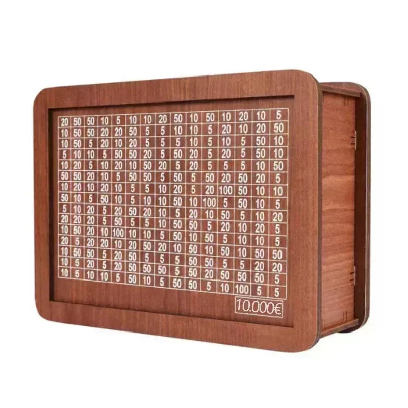 Wooden Money Saving Box with Built-in Coin Counter