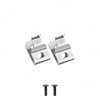 Two stainless steel belt clip hooks for Dewalt 20V MAX drills with corresponding screws.