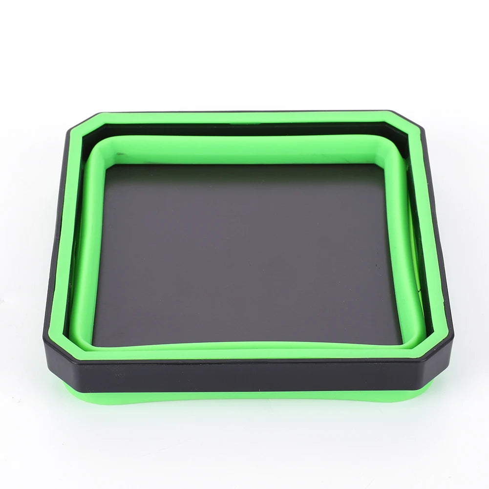 Collapsible Magnetic Parts Tray with Silicone Bowl
