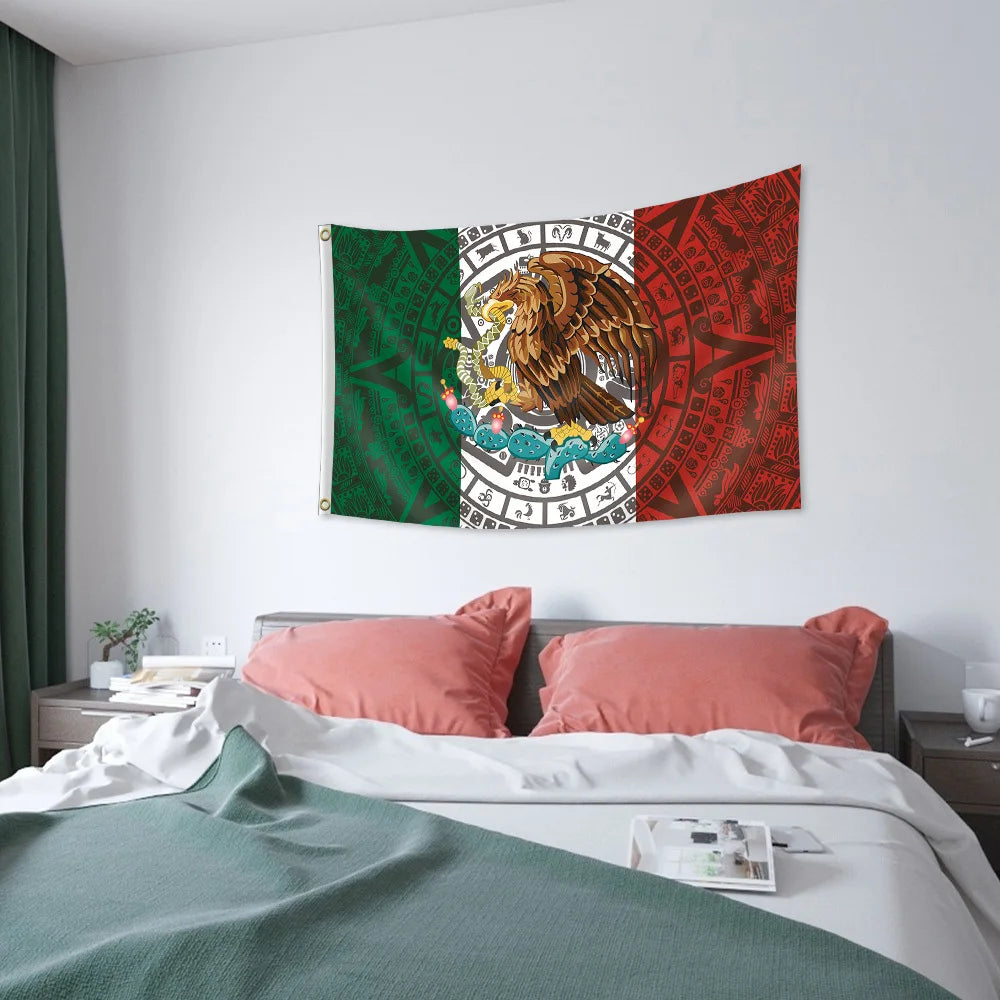 Aztec Eagle Calendar Decorative Flag