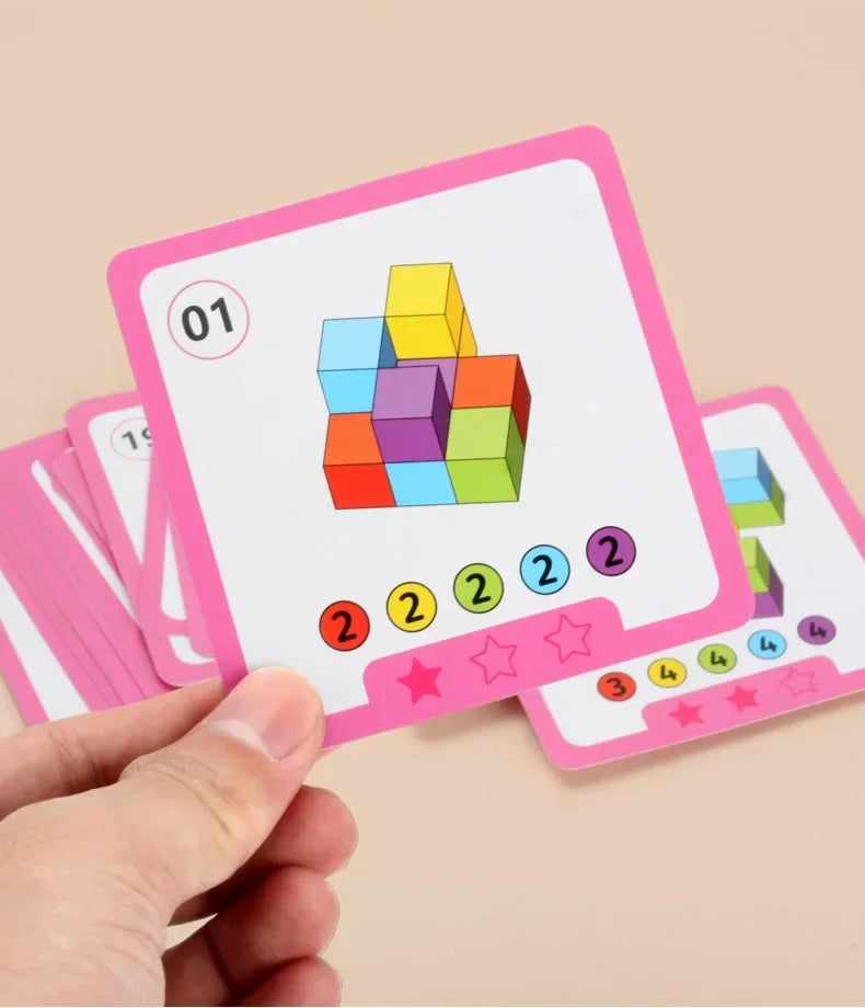 Montessori Rainbow Stacking Blocks for Kids | Spatial Thinking & Math Learning Toy