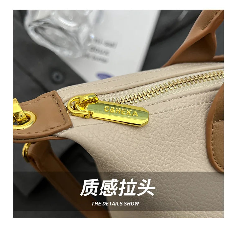 Vintage PU Leather Crossbody Bucket Bag