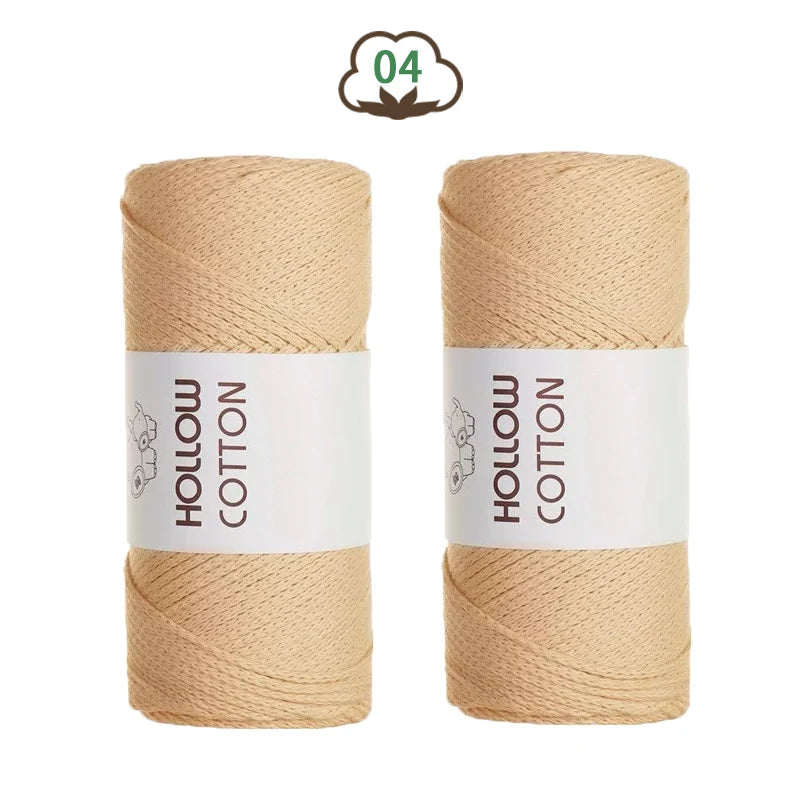 Soft Hollow Cotton Yarn for Knitting and Crochet