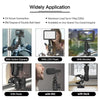 Various mounting options for an action camera including screw connections, ball heads, LED flash, monitor, rods, microphone, 