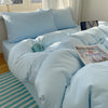 4-Piece Cotton Bedding Set with Duvet Cover, Flat Sheet, and Pillowcases