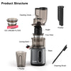 Slow Masticating Cold Press Juicer with Wide Feed Chute