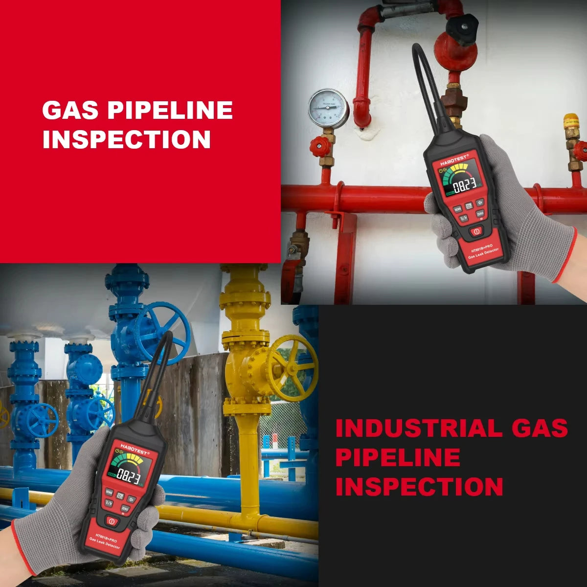 Portable Combustible Gas Leak Detector with Flexible Probe