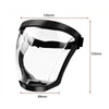 Clear protective face mask with anti-fog shield and silicone seal shown from the front.