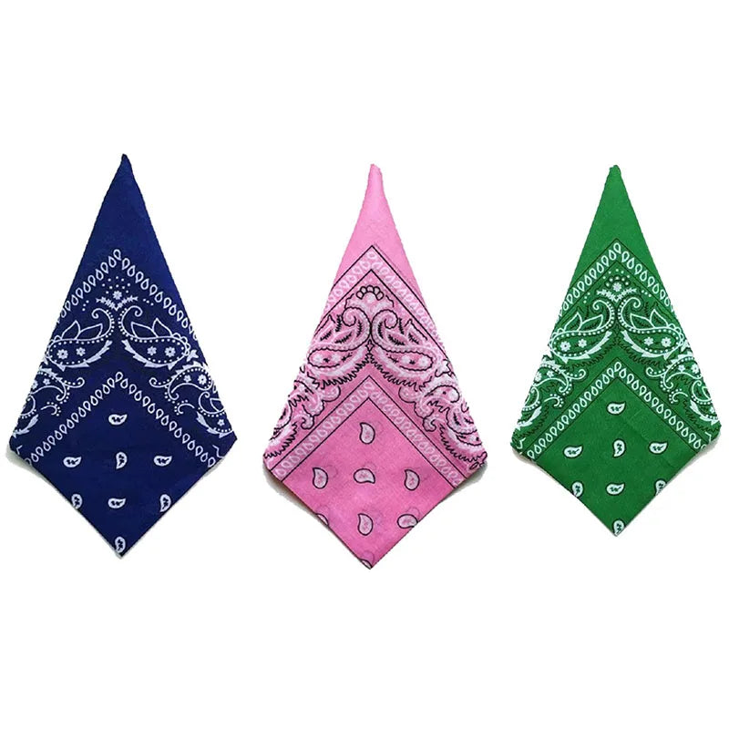Paisley Bandana Square Scarf – 55cm Cotton Blend for Men and Women